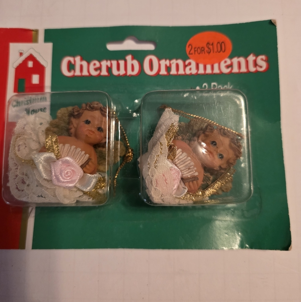 Vintage Cherub Ornaments NWT